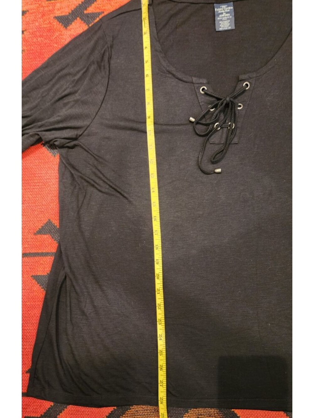 NEW Faded Glory Black Lace-Up Tunic Top and 2 Basic Black Super Soft TEES. 3X - Picture 13 of 16